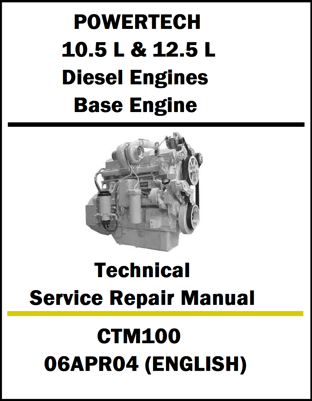 Technical service repair manual for PowerTech diesel engines on a white background