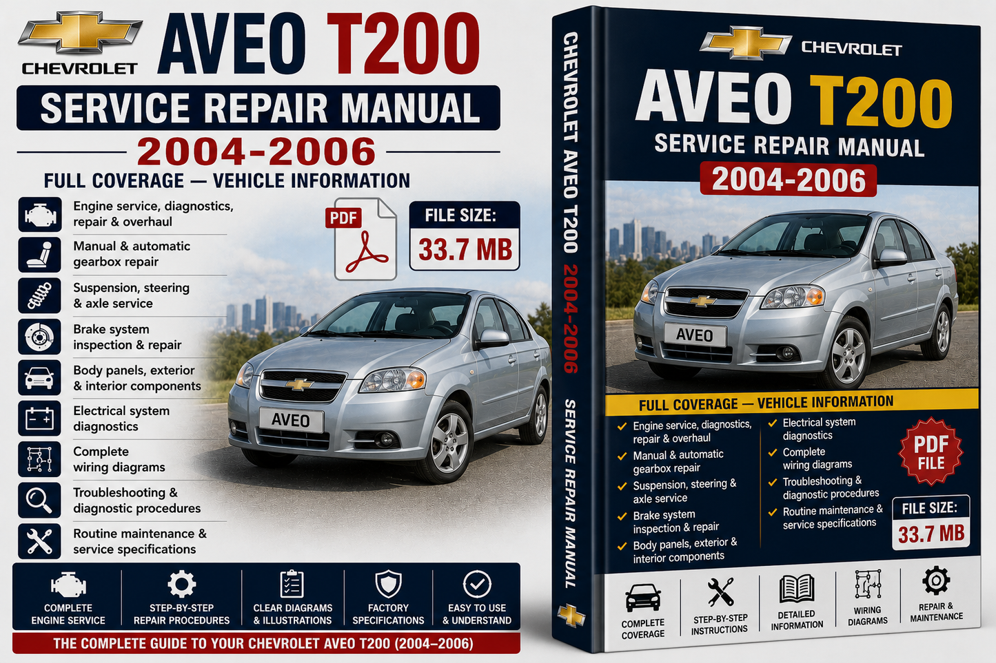 Chevrolet Aveo T200 Service Repair Manual 2004-2006 PDF Cover Pic