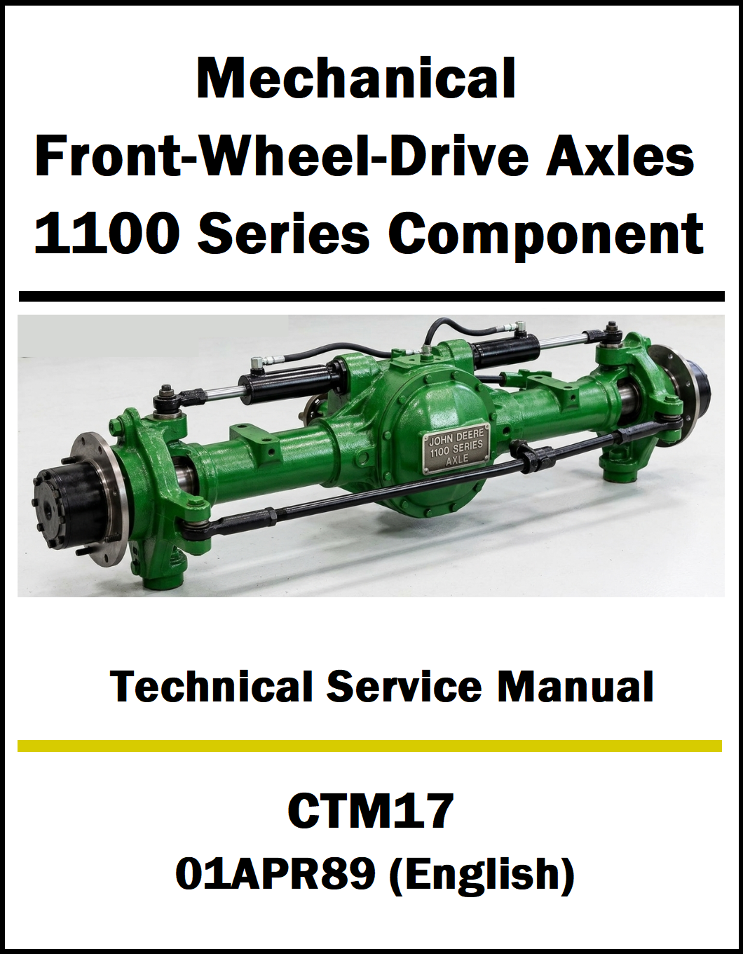 Technical service manual for mechanical front-wheel-drive axles 1100 series component on a white background