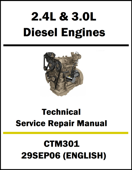 Technical service repair manual for 2.4L & 3.0L diesel engines on a white background