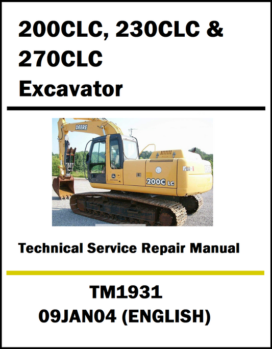 Cover of a technical service repair manual for Caterpillar excavators with an image of a yellow excavator.