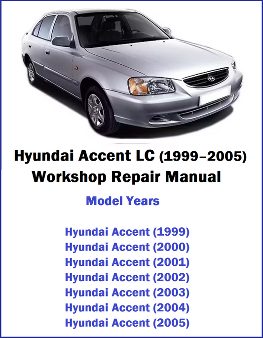 Hyundai Accent LC (1999–2005) Workshop Repair Manual Cover Pic